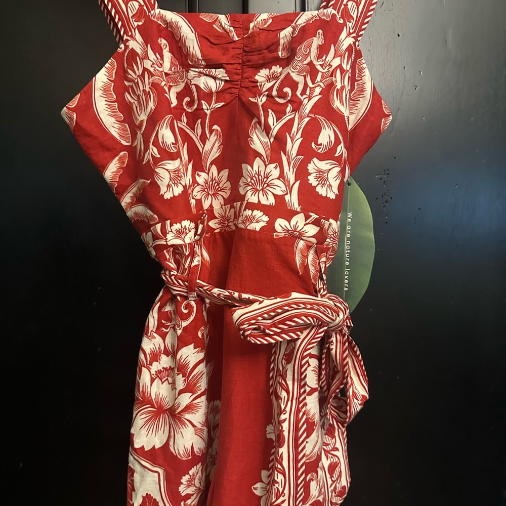 Farm Rio Red Guanacaste belted playsuit ** *NWT